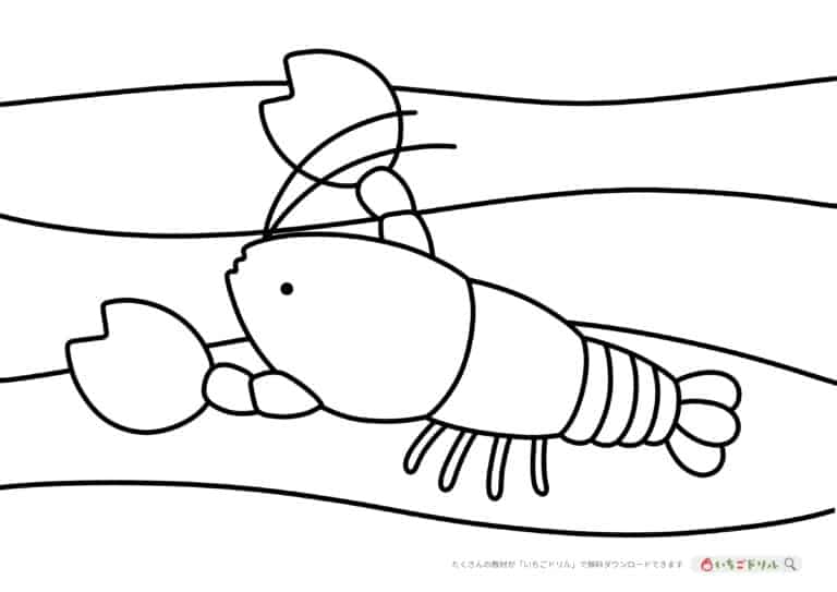 ザリガニのぬりえイラスト