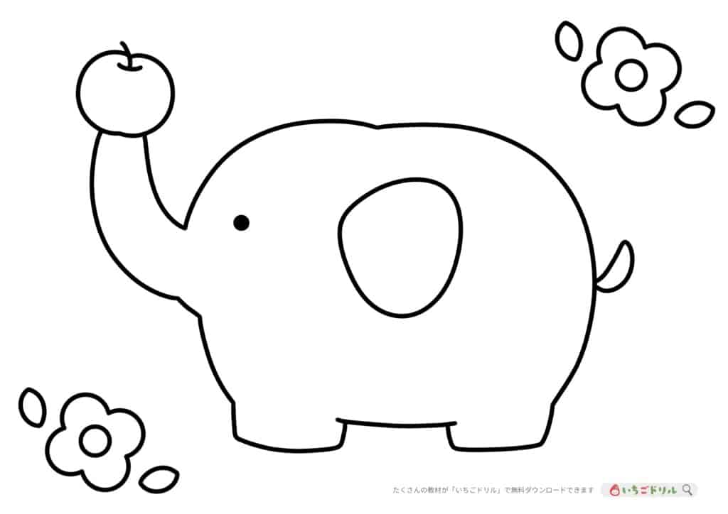 【無料ダウンロード】ぞうのぬりえ