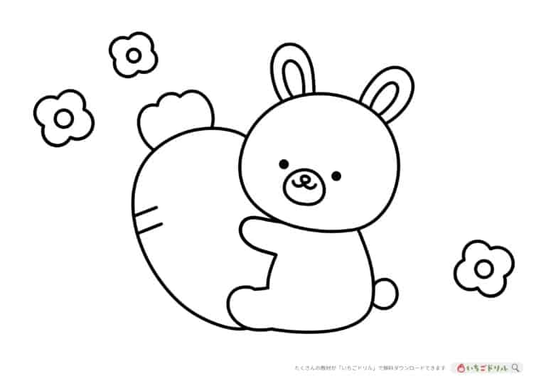 うさぎのぬりえイラスト
