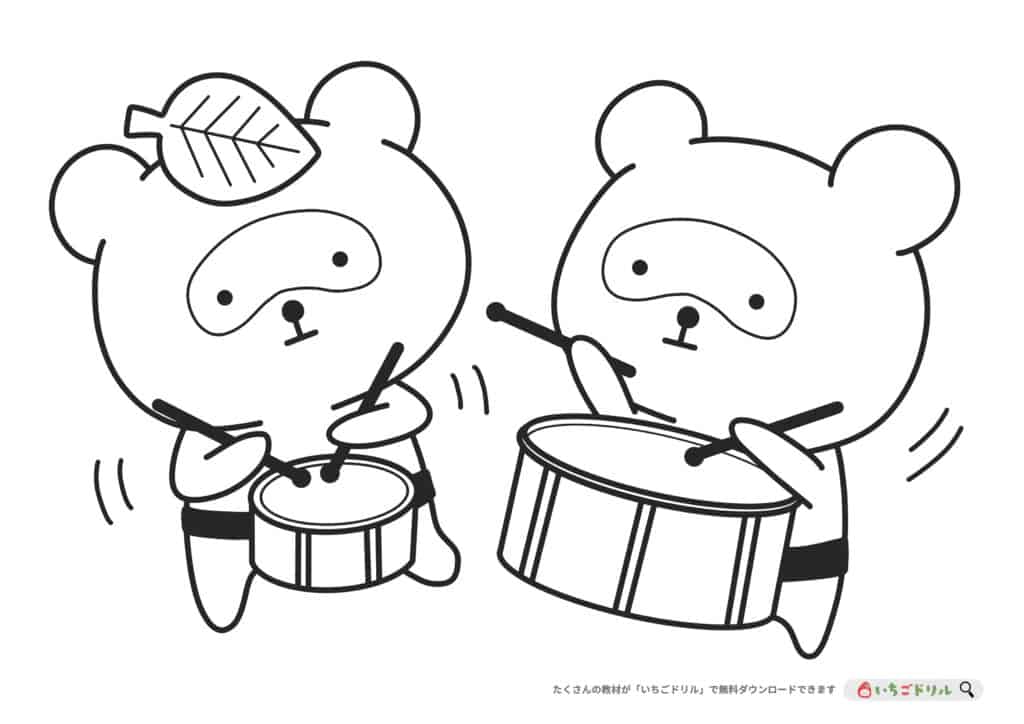 【無料ダウンロード】たぬきのぬりえ