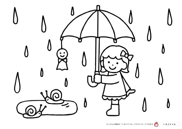 夏の行事のぬりえ