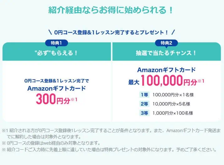 スタディサプリ紹介キャンペーンでamazonギフト券