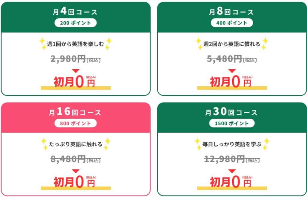QQキッズイングリッシュ全コース新規入会初月0円キャンペーン