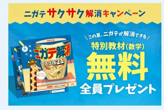 進研ゼミ中学講座資料請求でカルビーコラボの期間限定特別教材無料プレゼント