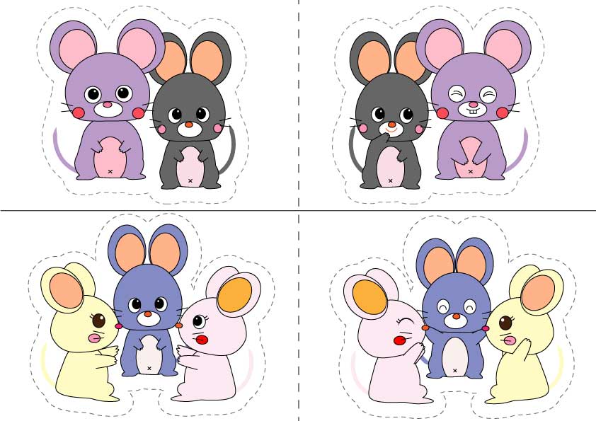 手遊び歌一匹の野ねずみペープサート無料教材保育小学校