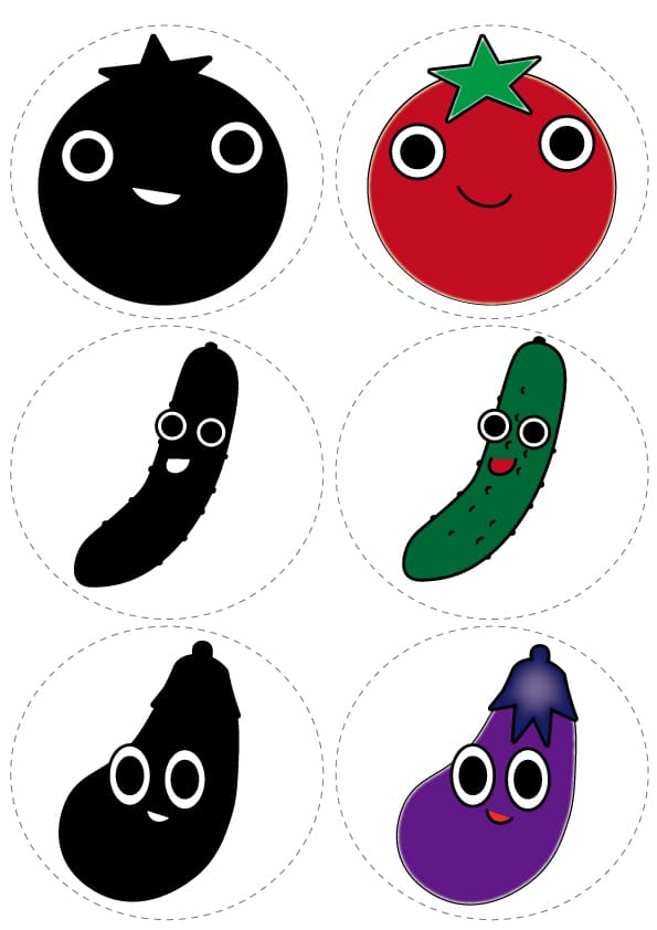 シルエットクイズ夏野菜ペープサートパネルシアター無料型紙保育小学校保育学生保育実習