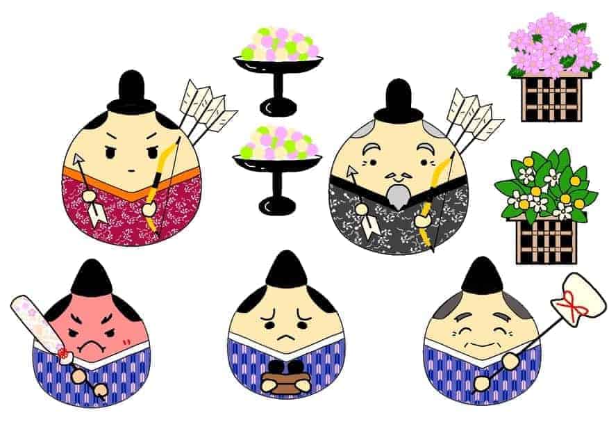 ひな祭りイラストペープサート無料教材