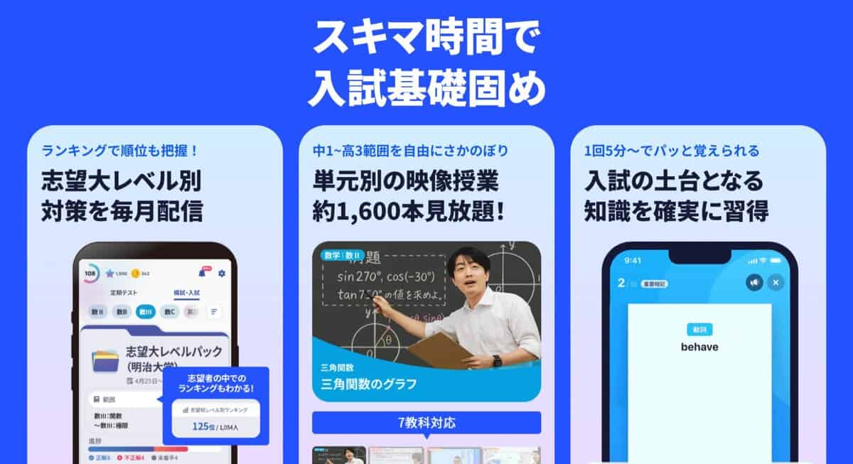 進研ゼミ高校講座のプロ講師による分かりやすい映像授業