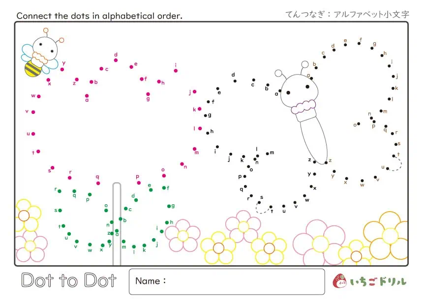 春の点つなぎ(小文字アルファベット)