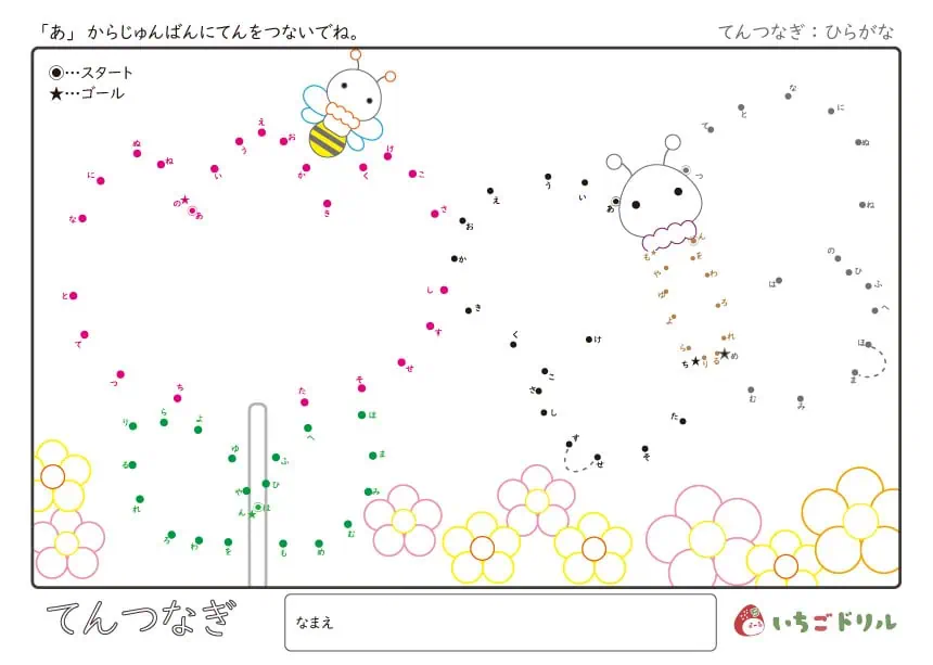 春の点つなぎ(ひらがな)