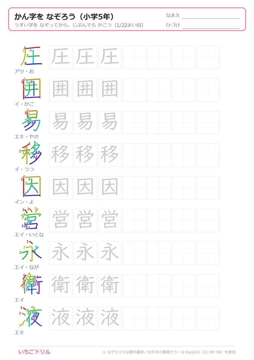 無料】小学校5年生で習う漢字一覧（193字）｜漢字ドリル&テスト50問
