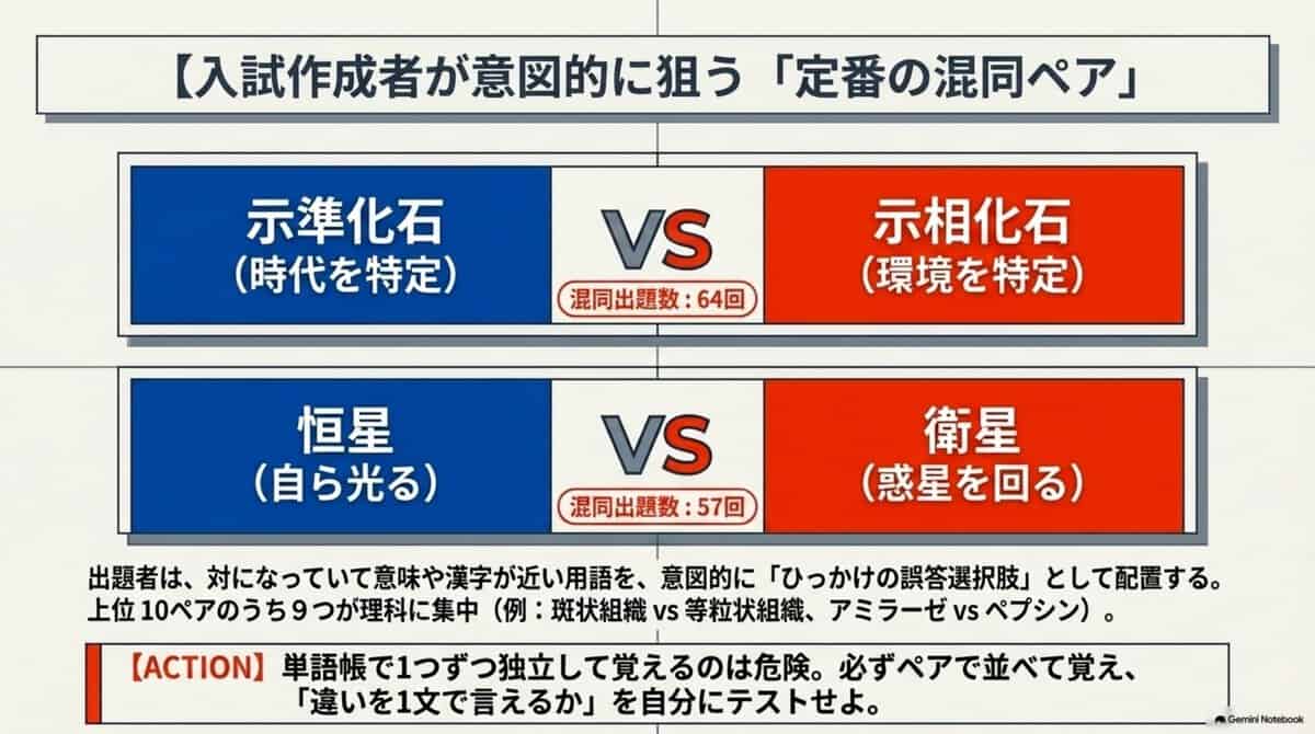 11｜入試が混同を狙ってくる「定番ペア」がある