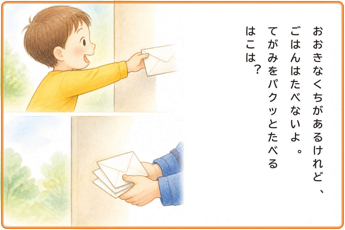 おおきなくちがあるけれど、
ごはんはたべないよ。
てがみをパクッとたべるはこは？