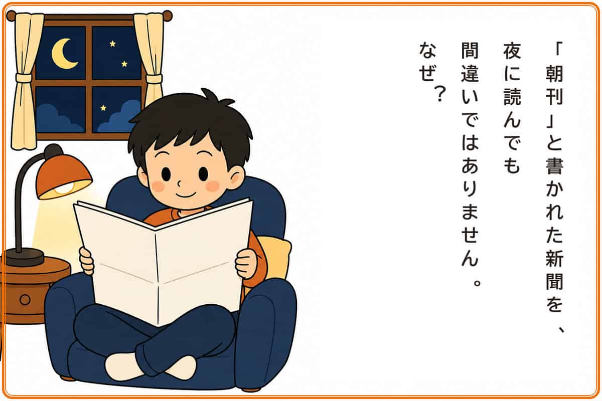 「朝刊」と書かれた新聞を、夜に読んでも間違いではありません。なぜ？