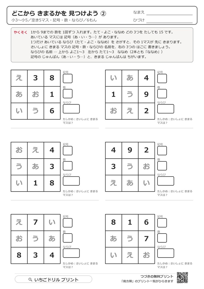 どこから きまるかを 見つけよう(発展・小学3〜5年生) 問題(サンプル)