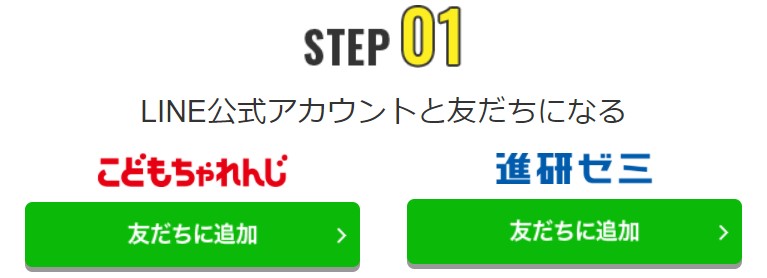 進研ゼミのLINE公式アカウントと連携して、100ポイント当たる