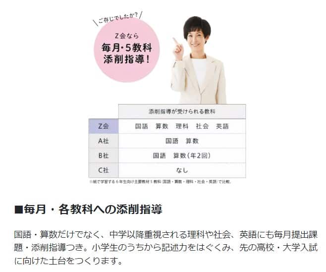 Z会添削指導は5教科