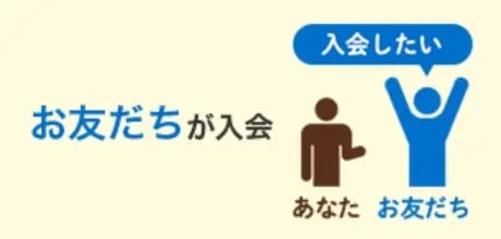 紹介制度って？兄弟割引制度と併用OK？7つの裏ワザを見逃さないでプレゼントをゲット！お友だちが入会するイメージ