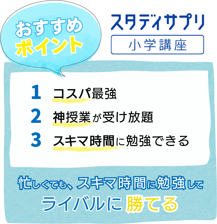 スタディサプリ小学講座のおすすめポイント