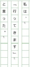 中学生読書感想文|かぎかっこ例文|会話を書く時