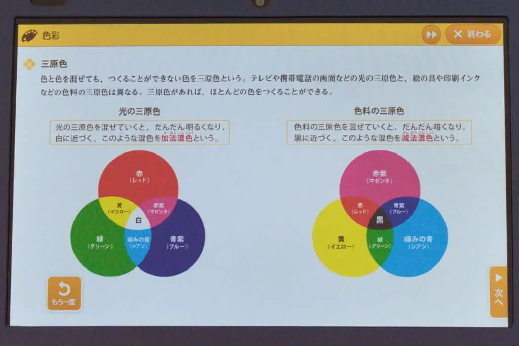 スマイルゼミ中学生美術の教材例