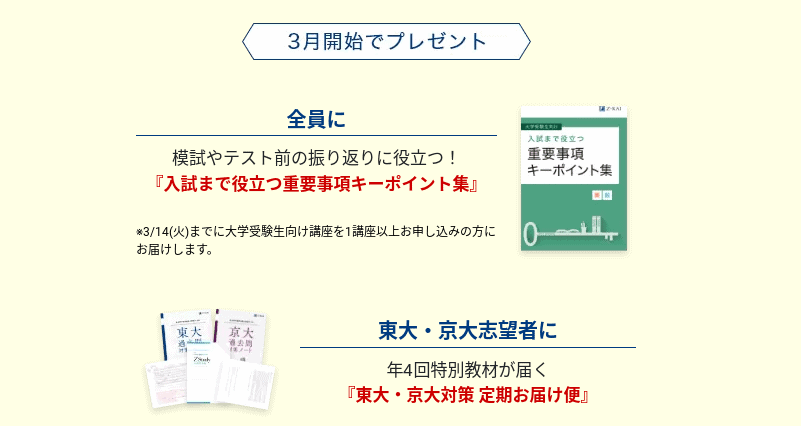 Ｚ会の大学受験生向け講座入会キャンペーン