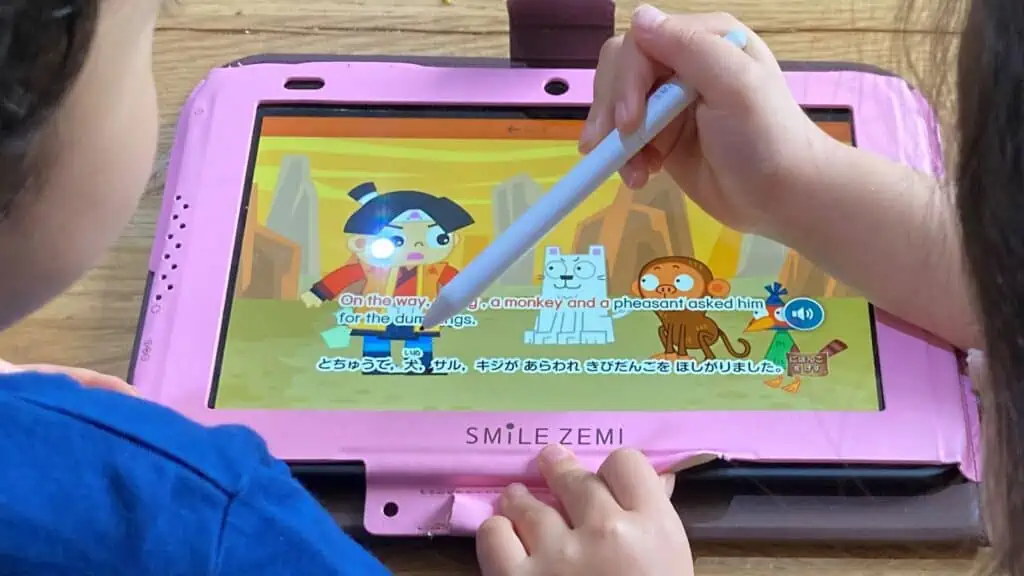 スマイルゼミ幼児コース受講の様子