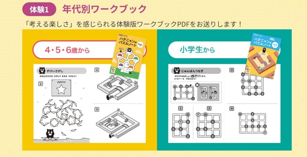 ワンダーボックスforドコモ無料体験①年代別ワークブック